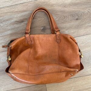 Madewell Leather Satchel in Cognac